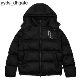 Trapstar London New Shooters Hooded Puffer Jacket - Black / Reflective Embroidered Thermal Hoodie Men Winter Coat Tops Y7JL