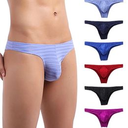 Underpants Striped Men's Colour Half Waist Bikini Hip Briefs Panties Low Underwear Jockstrap Japanese Sexi