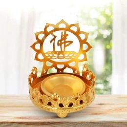 Candle Holders Shadow Art Hollow Carved Tealight Creative Copper Alloy Buddhist Lamp Buddha Holder Home