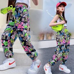 Trousers Big Children Girls Cute Printed Summer Pants Casual Long Baby Kids Fashion Cartoons Clothes Teens Sport Harem