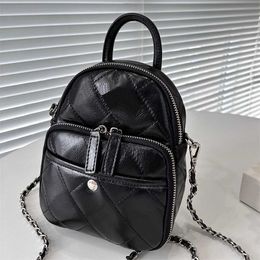 Chic Lattice Tote Bag Chan Black Designer Handbag Women Mini Totes Chain Leather Shoulder Bags Ladies Fashion Leather Backpacks Diamond Lattice Backpack Bag