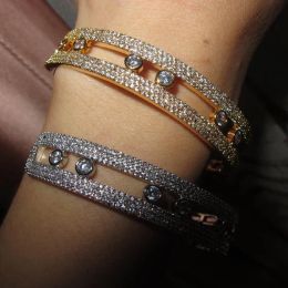 Bangles Promotion Zircon stone hollow out Geometric cuff bracelet bangle designer party jewelry for women