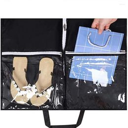 Storage Boxes Suit Bag Tuxedo Garment For Travel Closet With Dust-proof Cover 2 Pockets Breathable Home