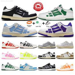 Dhgate Bone Skel-Top Low Sports amirliesss amiiri Casual Shoes White Orange Brown Green black Light grey blue Yellow Navy mens and womens sports casual shoes