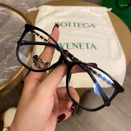 Sunglasses TR90 Anti Blue Light Glasses Black Framed Cat Eye Woven Legs Triangle Flat For Women Clear