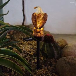 Resin Solar Powered Night Lamp Outdoor LED Eagle Inserted Lawn Lanscape Lights