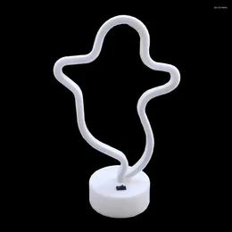 Night Lights Led Neon Sign Lamp Halloween Party Decor Non-glaring Pumpkin Ghost Light Shape Usb/battery Operated