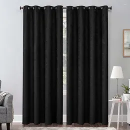 Curtain Blackout Curtains 2 Panels Room Darkening Grommet Drapes Black 53"x84" Window For Living Kitchen