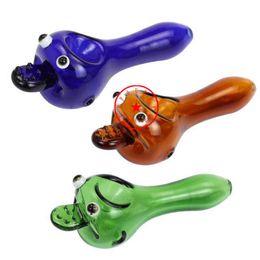 Latest Colorful Monster Art Thick Glass Hand Pipes Handmade Portable Filter Herb Tobacco Spoon Bowl Smoking Bong Cigarette Holder Tube