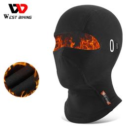 WEST BIKING Breathable Fleece Balaclava for Cycling Motorcycle Caps Full Face Mask Running Hiking Hat Winter Thermal Sport Gear 240124