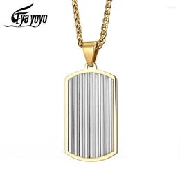 Pendant Necklaces EyeYoYo Titanium Steel Personality Military Pendants Domineering Glossy Medal Men's American Soldiers Listed352L