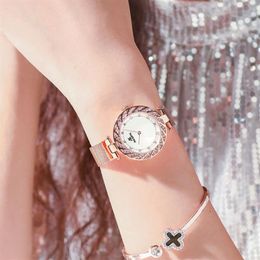 Diamond Goddess Luminous Quartz Womens Watch Stainless Steel Mesh Belt Wear Resistant Ladies Wrist Watches Nature Beauty Simple Tw2332