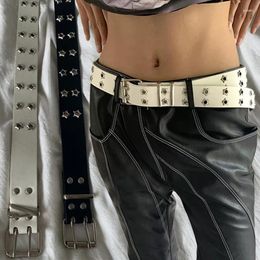 Belts Fashion Gothic Punk Star Belt Spicy Girls DoubleSingle Eyelet Grommet Metal Buckle Leather Unisex Sweet Cool Corset