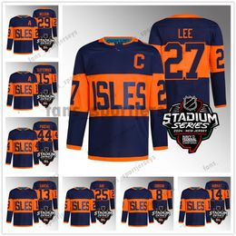 NY 13 Mathew Barzal Islanders 2024 Stadium Series Jersey 8 Noah Dobson 30 Ilya Sorokin 14 Bo Horvat 29 Brock Nelson Anders Lee Matt Martin Adam Pelech Alexander Romanov