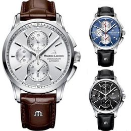 2022 MAURICE LACROIX Watch Ben Tao Series Three-eye Chronograph Fashion Casual Top Luxury Leather Gift Watch335T