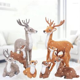Decorative Figurines Simulation Christmas Reindeer Figurine Xmas Elk Deer For Doll Year Home Decor