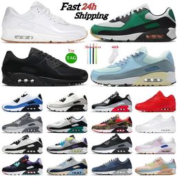 Designer casual shoes Max90 Three White Black Red Wolf Grey Polka dot infrared All Orange Laser Blue Air Super Grape Royal men's and women's casual sports shoes