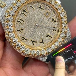 2022 Nuova versione Grandi pietre Moissanite Orologio GoldSilver PASS TEST Movimento meccanico ETA Uomini di alta qualità Luxury Full Iced Out Sa343x