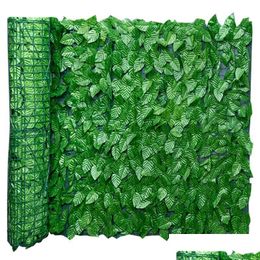 Decorative Flowers & Wreaths Artificial Leaf Sning Roll Uv Fade Protected Privacy Hedging Wall Landsca Garden Fence Balcony Sn For Out Dh25J