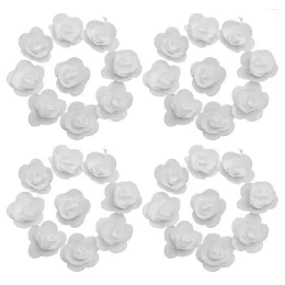 Decorative Flowers 50 Pcs Artificial Simulation Rose Head Heads Craft Making Bouquet For Party White Bride