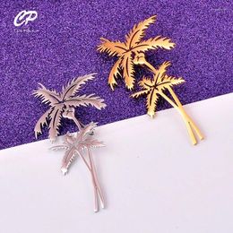 Brooches Fashionable Titanium Steel Coconut Tree Brooch Youth High-end Colour Preserving All-match Clothing