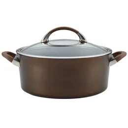 Cookware Sets Circulon Symmetry Hard-Anodized Nonstick Dutch Oven With Lid 7 Quart Chocolate