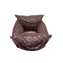 Designer Dog Car Seat for Small Dogs Luxury Puppy Booster Bed Travel Carrier with Classic Letter Pattern Pet Carseat Puppy Travel Carrier Bed Brown M43