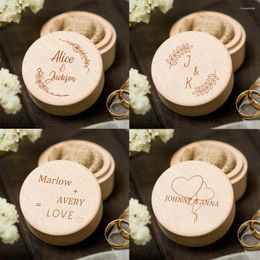 Jewellery Pouches Personalised Wedding Ring Box Engraved For Ceremony Proposal Keepsake Anniversary Gifts Her