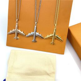 New Designers Design Men and Women Pendant Necklace Stainless Steel Aeroplane Ring Necklaces Designer Jewelry244h