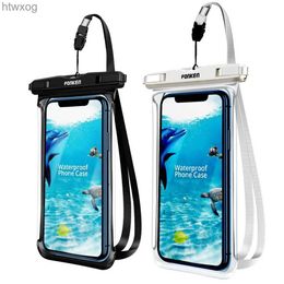 Cell Phone Pouches FONKEN Full View Waterproof Case for Phone Underwater Snow Rainforest Transparent Dry Bag Swimming Pouch Big Mobile Phone Covers YQ240131