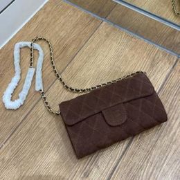 Fashion Designer Short Long Wallets with Silver Logo Portable Chain Purse with Asymmetric Texture Women's Gifts 25608 25470