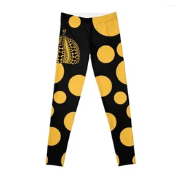 Active Pants Yellow Dots Yayoi Kusama Inspired Leggings For Fitness Female Legging Womens