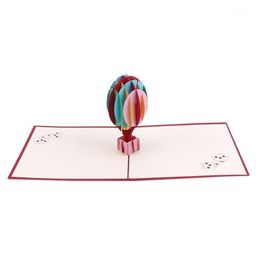 3D -up Greeting Card Postcard Retro Envelope Air balloon Paper Handmade Valentine Day Cutting Happy Birthday Gift1279z