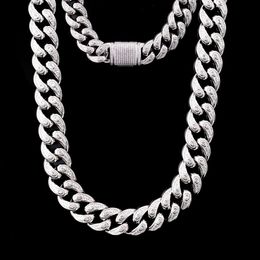 High Quality Hip Hop Moissanie Diamond 9mm Cuban Chain Necklace 22inches Silver 925 for Women Wedding