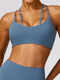 Yoga Outfit Sexy Sports Bra Women Cross Strap Beauty Back Bras Outdoor Push Up Quick Drying Running Fitness Top Athletic Brassiere