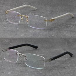 Factory Direct Rimless Women Man 18k Gold Frame Reading Glasses presbyopic Eyeglasses Metal Frames Myopic Optical Arms Plank 261M