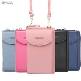 Cell Phone Pouches Womens Shoulder Mini Leather Bags Straps Mobile Phone Big Card Holders Handbag Money Pockets Girls Small Bags YQ240131