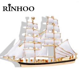 Brooches Rinhoo Enamel Sailboat For Women Cartoon Boat Ferry Ship Casual Office Lapel Pins Backpack Clothes Button Badge Jewellery