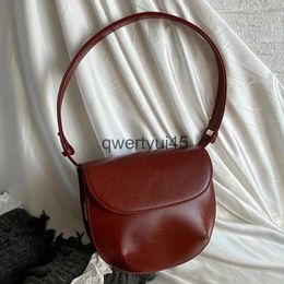 Shoulder Bags Korea Saddle For Women Luxury Designer andbag And Purse 2024 New In Fasion Simple Paint Surface Small Soulder CrossbodyH24131