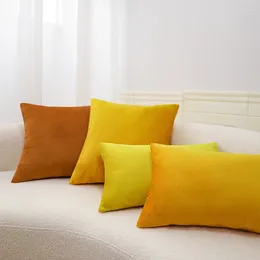 Pillow Velvet Pillow/ Cover Orange/Yellow Nordic Decoration Super Soft Pillowcase For Sofa Living Room House Decorative Pillows