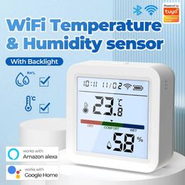 Smart Home Control Tuya WiFi Temperature Humidity Sensor Life Backlight Hygrometer Thermometer Support Alexa Google Assistant