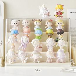 Cream Blind Box Storage with Dustproof Design for Doll and Mini Figure Display 240130