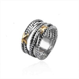 Men Classic Cross Ring Vintage Women Fashion Rings for Braided Designer Copper ed Wire Jewellery X Engagement Anniversary Gift2707