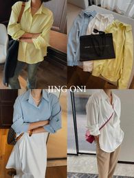 Women's Blouses Shirts Top Oversized Blouse Y2k Women Clothing Fashion 2024 90s Vintage Korean Stylish Long Sleeve Elegant White Luxury