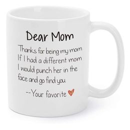 Valentines Day Gift Mugs for Mother Funny Mommy Xmas Holiday Birthday Presents Thanks For Being My Mom Gag Coffee Tea Cups 11 O T2225g