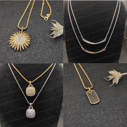 with box Dy brand designer Women men Pendant Necklaces Classic Gold Silver Vintage various shape Diamond Necklace length 45-90cm Jewellery gift