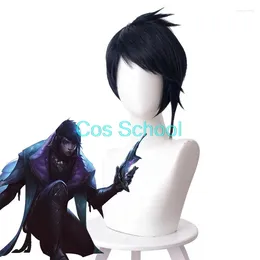 Party Supplies Game Aphelios Wig LOL League Of Legends Cosplay Wigs Blue Short Hair Cap Halloween Play