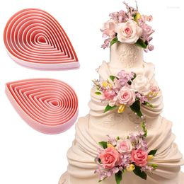 Baking Moulds 10PCS Water Droplets Cookie Cutter Set 1.5-9.6cm Rose Flower Petal Shape Pastry Mould Polymer Clay Cutters Fruit