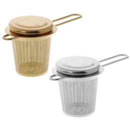 Reusable Mesh Tea Tool Infuser Stainless Steel Strainer Loose Leaf Teapot Spice Filter With Lid Cups Kitchen Accessories LL