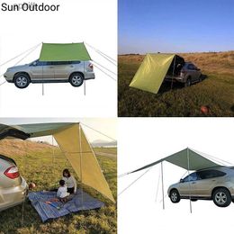 Shade Car Canopy Outdoor Camping Tent Car Awning Silver-coated Car Side Tent Waterproof Sunshade Beach Umbrella Travel Tarp Car Awning YQ240131